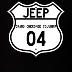 Highway Route Sign Jeep 2004 Grand Cherokee Columbia T Shirt
