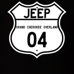 Highway Route Sign Jeep 2004 Grand Cherokee Overland T Shirt