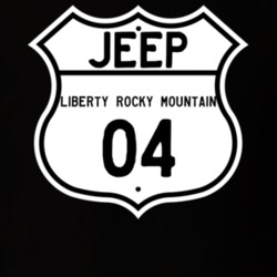 Highway Route Sign Jeep 2004 Liberty Rocky Mountain T Shirt