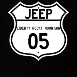 Highway Route Sign Jeep 2005 Liberty Rocky Mountain T Shirt