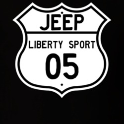 Highway Route Sign Jeep 2005 Liberty Sport T Shirt