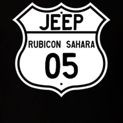 Highway Route Sign Jeep 2005 Rubicon Sahara T Shirt