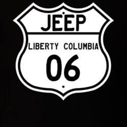 Highway Route Sign Jeep 2006 Liberty Columbia T Shirt