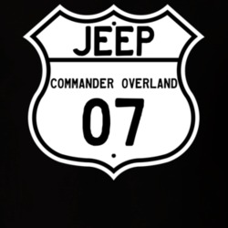 Highway Route Sign Jeep 2007 Commander Overland T Shirt
