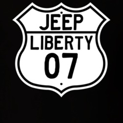 Highway Route Sign Jeep 2007 Liberty T Shirt