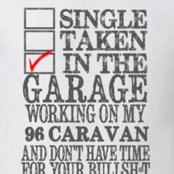 Single Taken In The Garage 1996 Dodge Caravan Distressed Look T Shirt