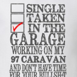 Single Taken In The Garage 1997 Dodge Caravan Distressed Look T Shirt