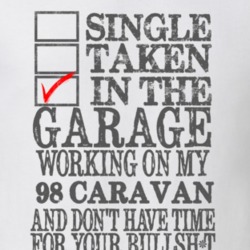 Single Taken In The Garage 1998 Dodge Caravan Distressed Look T Shirt