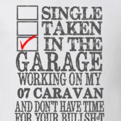 Single Taken In The Garage 2007 Dodge Caravan Distressed Look T Shirt