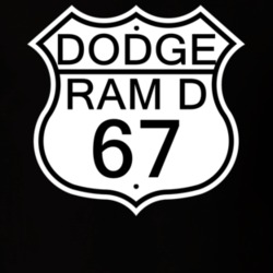 Highway Route Sign 1967 Dodge Ram D T Shirt