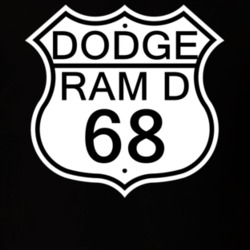 Highway Route Sign 1968 Dodge Ram D T Shirt