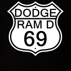 Highway Route Sign 1969 Dodge Ram D T Shirt