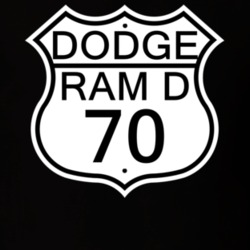 Highway Route Sign 1970 Dodge Ram D T Shirt