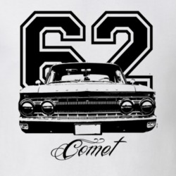 1962 MERCURY COMET Faded Look Grill View Black Graphic With Year Model