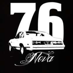 1976 Chevy Nova Rear Year Model Name Dark Shirt