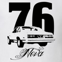 1976 Chevy Nova Rear Year Model Name Light Shirt