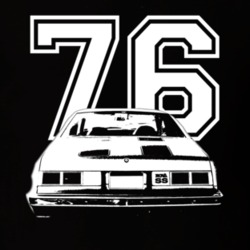1976 Chevy Nova SS Rear Year Dark Shirt