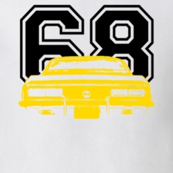 1968 CHEVY CAMARO SS Faded Look Rear View Year Yellow Graphic  Car Lov