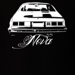 1976 Chevy Nova SS Rear Model Name Dark Shirt