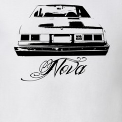 1976 Chevy Nova SS Rear Model Name Light Shirt