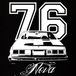 1976 Chevy Nova SS Rear Year Model Name Dark Shirt