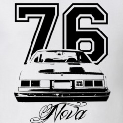 1976 Chevy Nova SS Rear Year Model Name Light Shirt