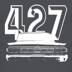 1964 Mercury Comet Rear View With Engine Size Faded Look Dark T Shirt