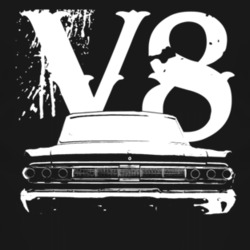 1964 Mercury Comet Rear View V8 Faded Look Dark T Shirt
