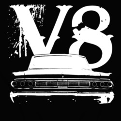 1965 Mercury Comet Rear View V8 Faded Look Dark T Shirt