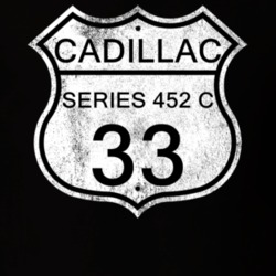 Highway Route Sign 1933 Cadillac Series 452 C Distressed T Shirt