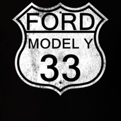 Highway Route Sign 1933 Model Y Distressed T Shirt