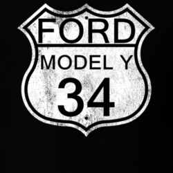 Highway Route Sign 1934 Model Y Distressed T Shirt