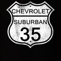 Highway Route Sign 1935 Chevy Suburban Distressed T Shirt