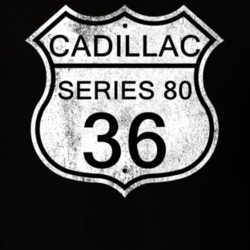 Highway Route Sign 1936 Cadillac Series 80 Distressed T Shirt