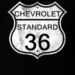 Highway Route Sign 1936 Chevy Standard Distressed T Shirt