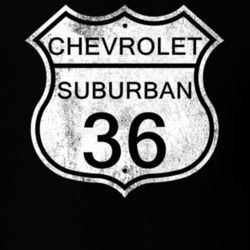 Highway Route Sign 1936 Chevy Suburban Distressed T Shirt
