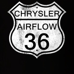 Highway Route Sign 1936 Chrysler Airflow Distressed T Shirt