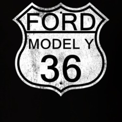 Highway Route Sign 1936 Model Y Distressed T Shirt