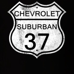 Highway Route Sign 1937 Chevy Suburban Distressed T Shirt