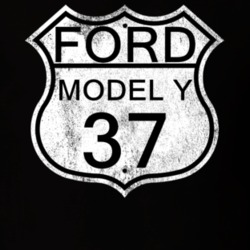 Highway Route Sign 1937 Model Y Distressed T Shirt