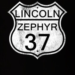 Highway Route Sign 1937 Lincoln Zephyr Distressed T Shirt