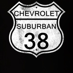 Highway Route Sign 1938 Chevy Suburban Distressed T Shirt