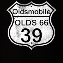 Highway Route Sign 1939 Oldsmobile Olds 66 Distressed T Shirt