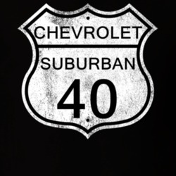 Highway Route Sign 1940 Chevy Suburban Distressed T Shirt