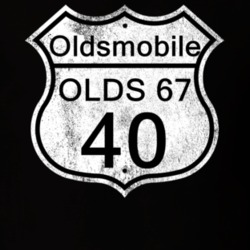 Highway Route Sign 1940 Oldsmobile Olds 67 Distressed T Shirt