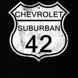 Highway Route Sign 1942 Chevy Suburban Distressed T Shirt