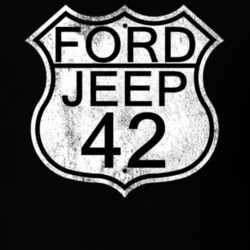 Highway Route Sign 1942 Jeep Distressed T Shirt