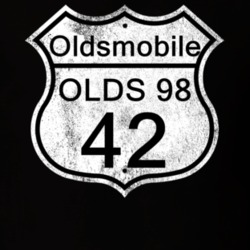 Highway Route Sign 1942 Oldsmobile Olds 98 Distressed T Shirt