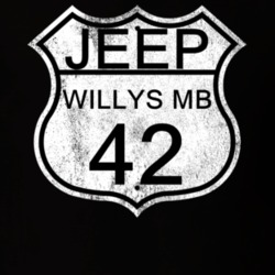 Highway Route Sign 1942 Willys MB Distressed T Shirt