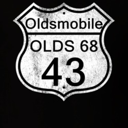 Highway Route Sign 1943 Oldsmobile Olds 68 Distressed T Shirt